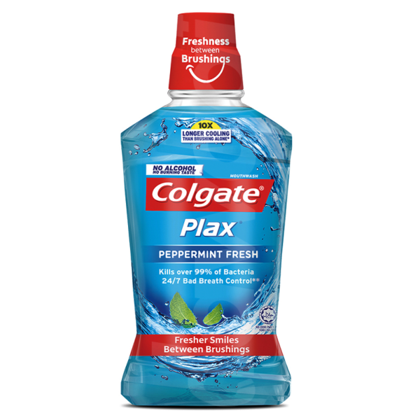 Colgate Plax Peppermint Fresh Mouthwash 500 ml Bottle liquid