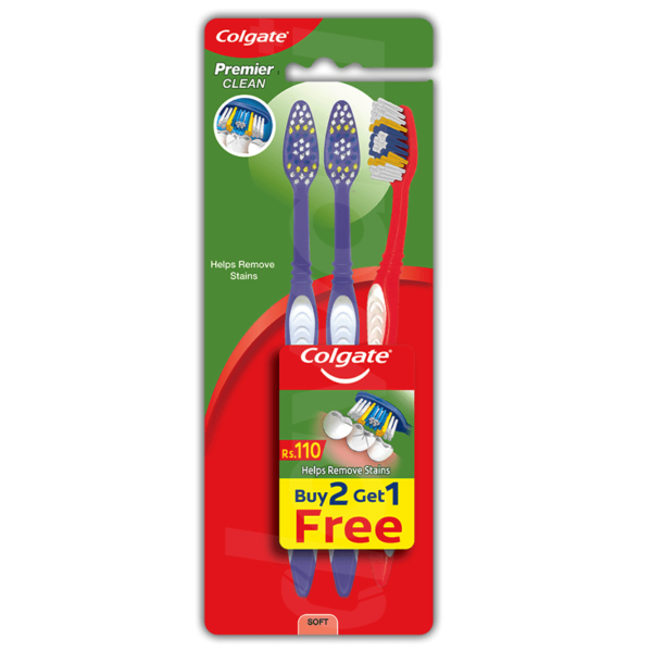 Colgate Premier Clean - Soft Toothbrush (Triple Pack) Pcs