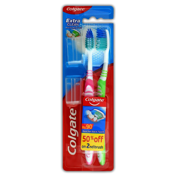 Colgate Extra Clean- Soft Toothbrush (Twin Pack) Pcs