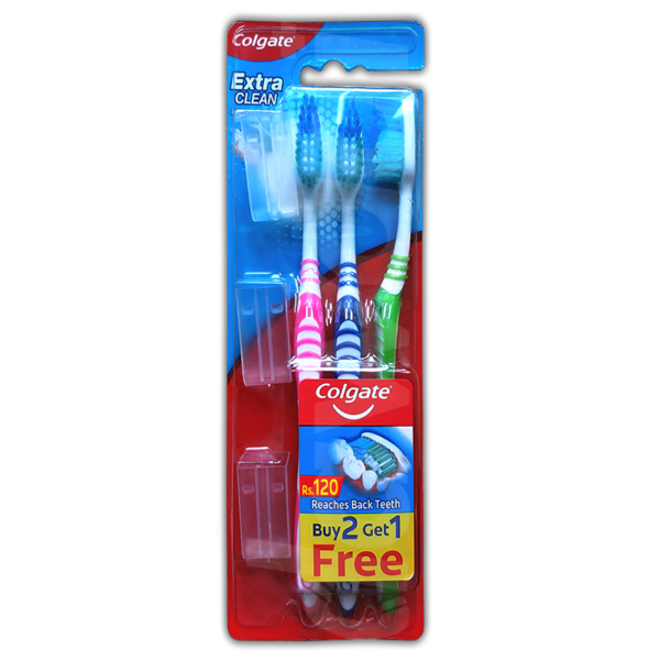 Colgate Extra Clean - Medium Toothbrush (Triple Pack) Pcs