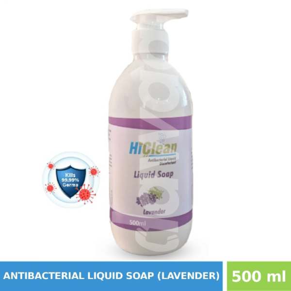 HiClean Lavender Antibacterial Liquid Soap 500 ml Bottle liquid