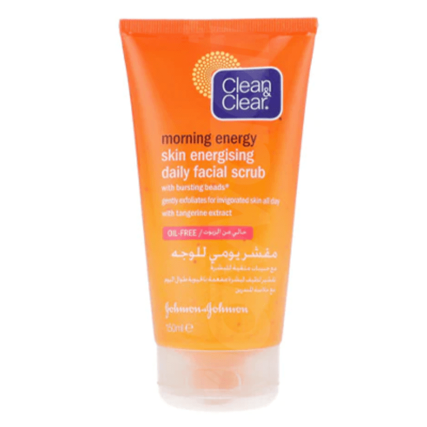 CLEAN & CLEAR Daily Facial Scrub, Morning Energy, Skin Energising 150 ml Pack scrub