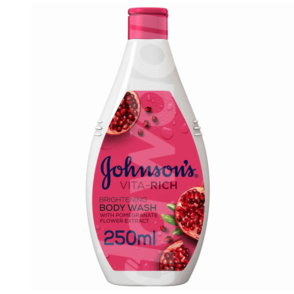 JOHNSON’S Vita-Rich, Brightening Pomegranate Flower Body Wash 250 ml Bottle liquid