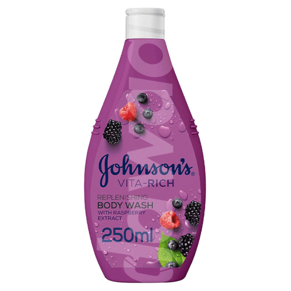 JOHNSON’S Vita-Rich, Replenishing Raspberry Extract Body Wash 250 ml Bottle liquid