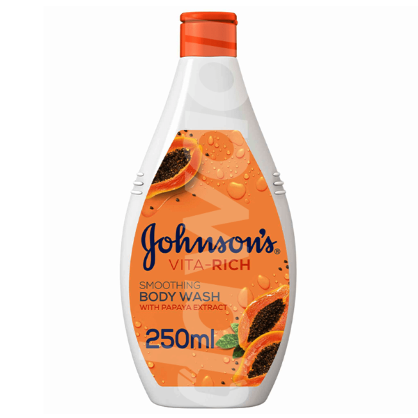 JOHNSON’S Vita-Rich, Smoothing Papaya Body Wash 250 ml Bottle liquid