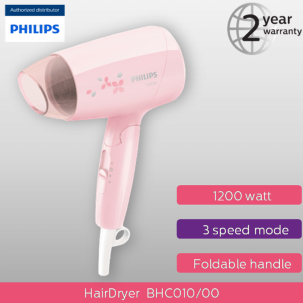 Philips EssentialCare Dryer Compact Pink BHC010/00 device