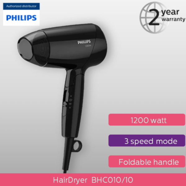 Philips EssentialCare Dryer Compact Black BHC010/10 device