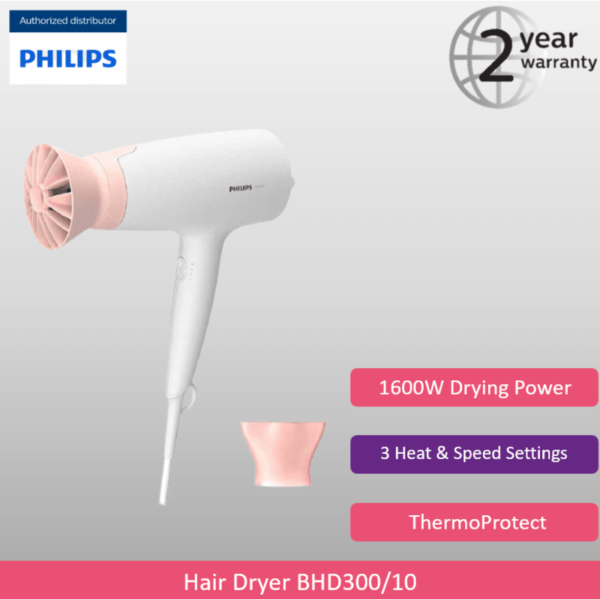 Philips EssentialCare Dryer 3000 ThermoProtect BHD300/10 device