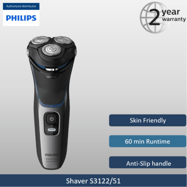 Philips Wet and Dry Electric Shaver Series 3000 S3122/51 device