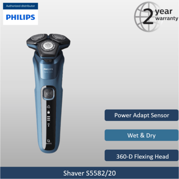 Philips Skin IQ Technology Wet and Dry Electric Shaver Series 5000 S5582/20 device