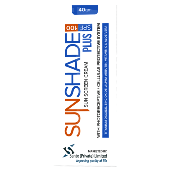 Sunshade Plus SPF - 100 Sun Screen Cream 40 gm Pack cream