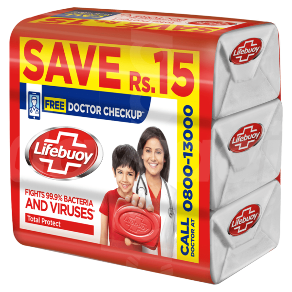 Lifebuoy Total Protect Soap Trio 128 gm x 3 Bar Pack soap