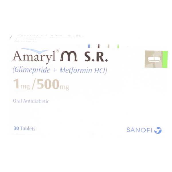 Amaryl M S.R 1Mg/500Mg Tablets