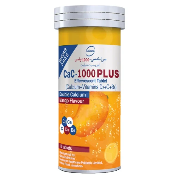 Cac-1000 Plus Effervescent Mango Flavor Tablets