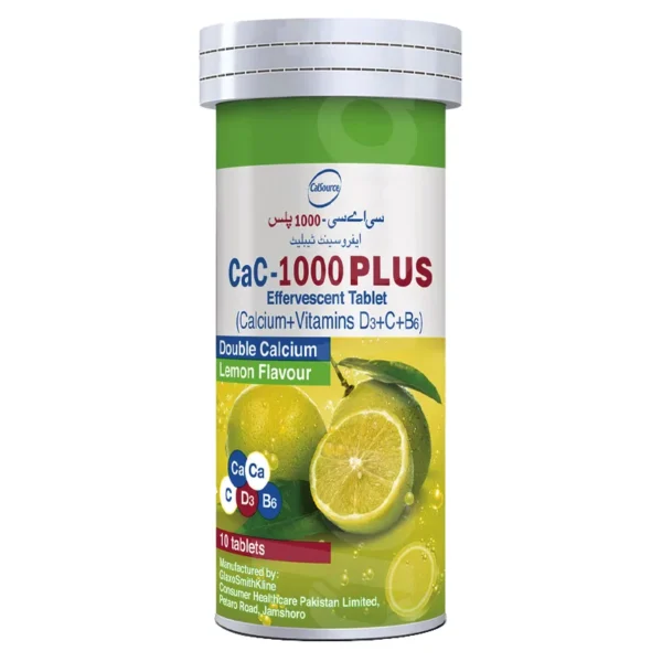 Cac-1000 Plus Effervescent Lemon Flavor Tablets