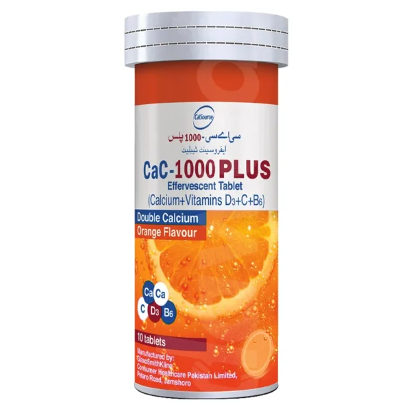 Cac-1000 Plus Effervescent Orange Flavor Tablets